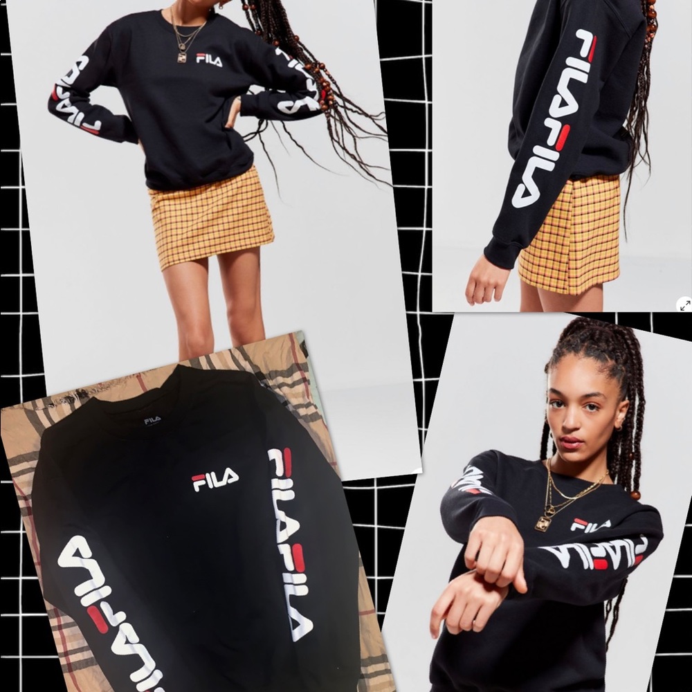 FILA Urban Outfitters Double Logo Crew Sweatshirt